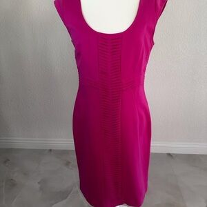 Ann Taylor Pink Sheath Mini Dress Scoop Neck Sleeveless